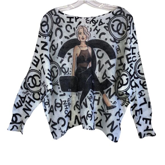 FREE FOR HUMAN MADE IN ITALY sz M / L French Designer Inspired Knit Top - Picture 2 of 6